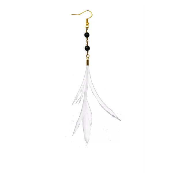 Handmade Feather Earrings Lana in White