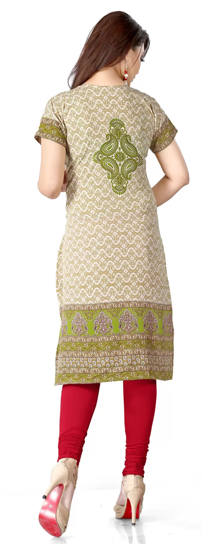 Indian Long Kurti Top Tunic Printed Womens India Clothes (Maroon)