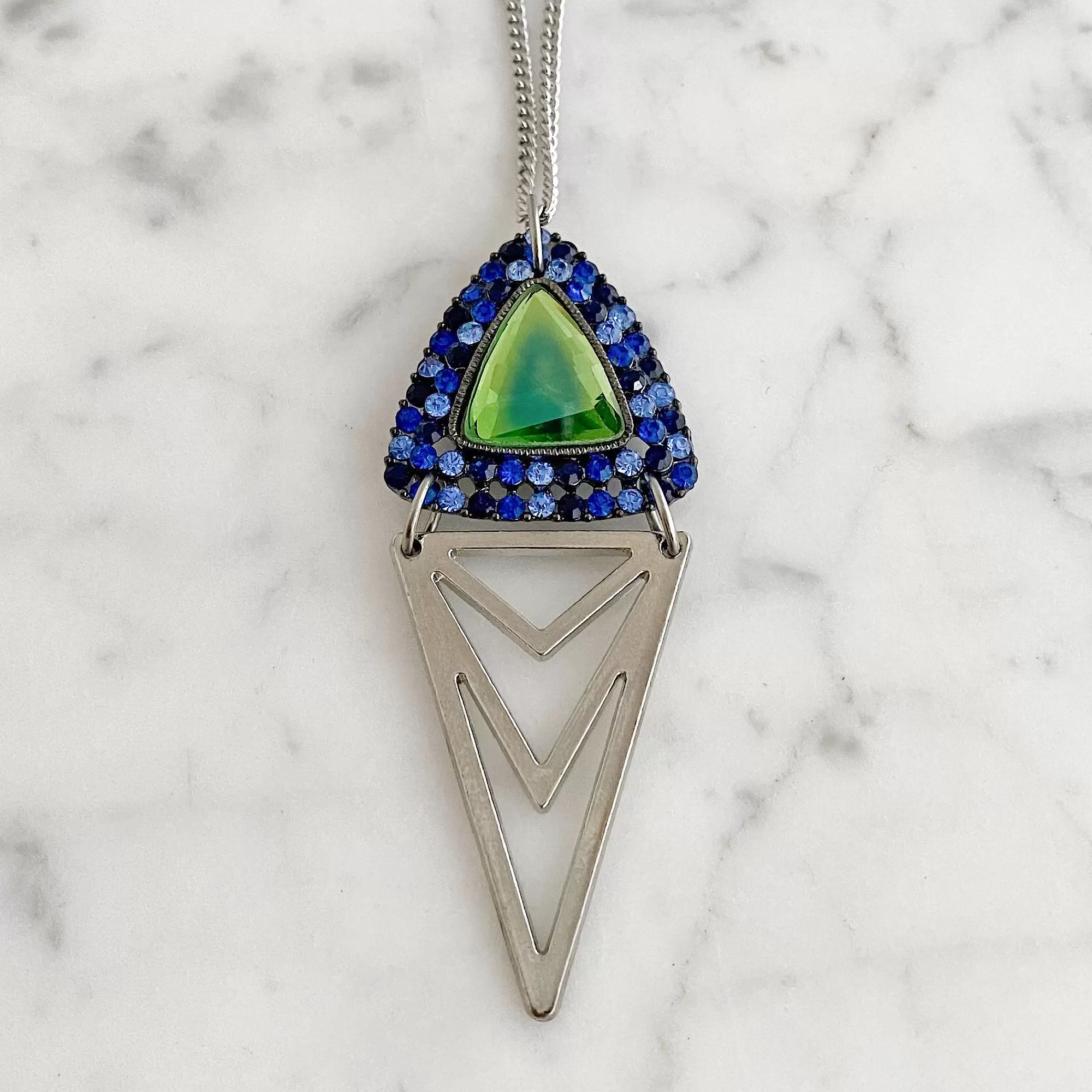 JACQUI blue and green pendant necklace