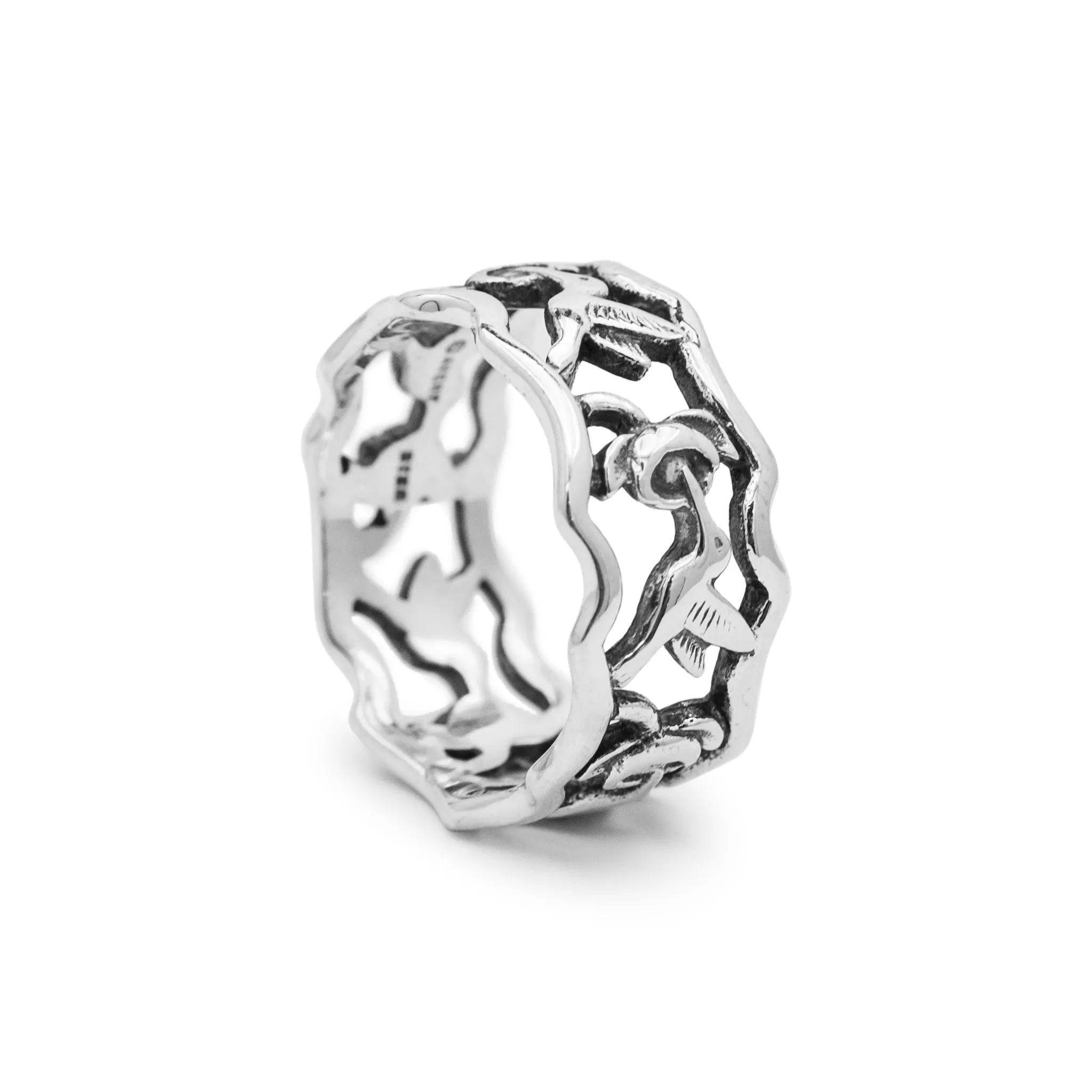 James Avery 925 Sterling Silver Retired Humming Bird Eternity Cocktail Ring