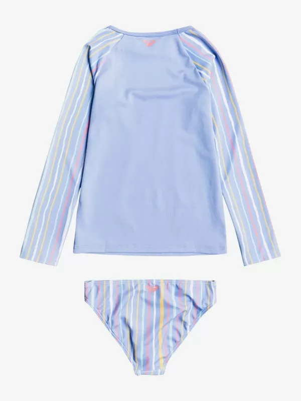 Kids Stripy Wave LS Lycra Set