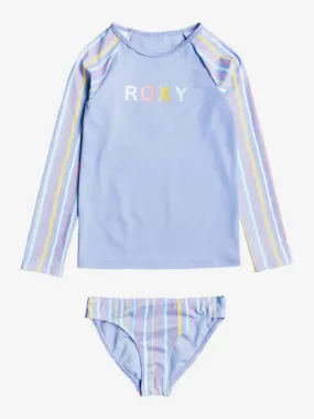 Kids Stripy Wave LS Lycra Set