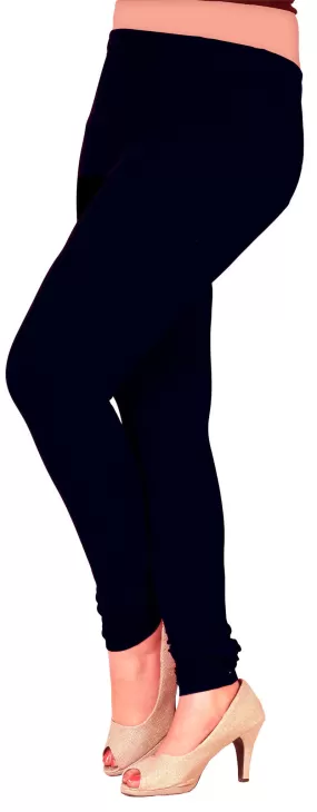 Leggings 4 Way Stretchable Womens Churidar India Clothing Bottom (Black)