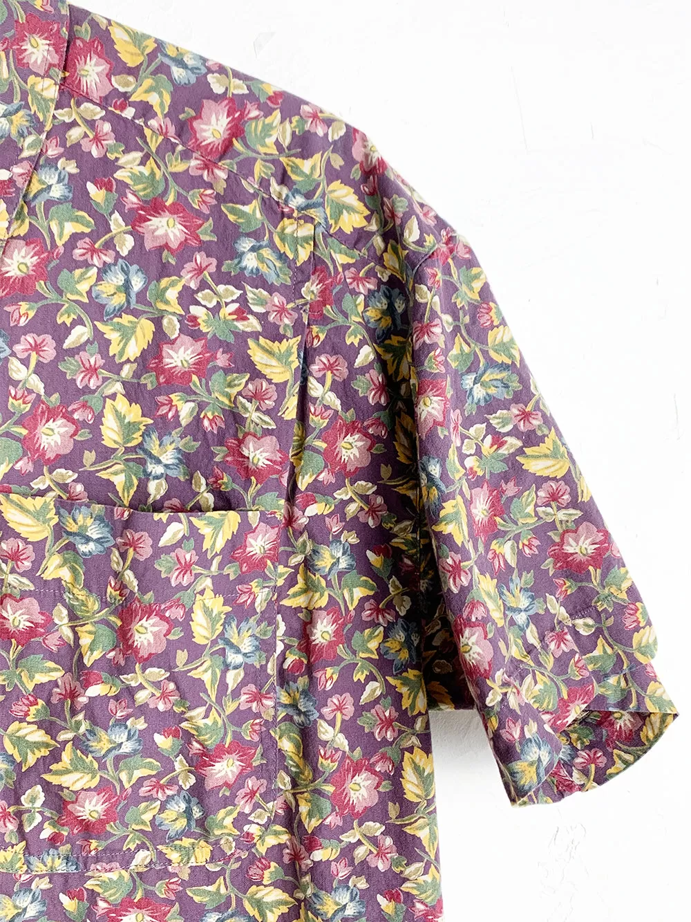 LizSport Purple Floral Cotton Button Up