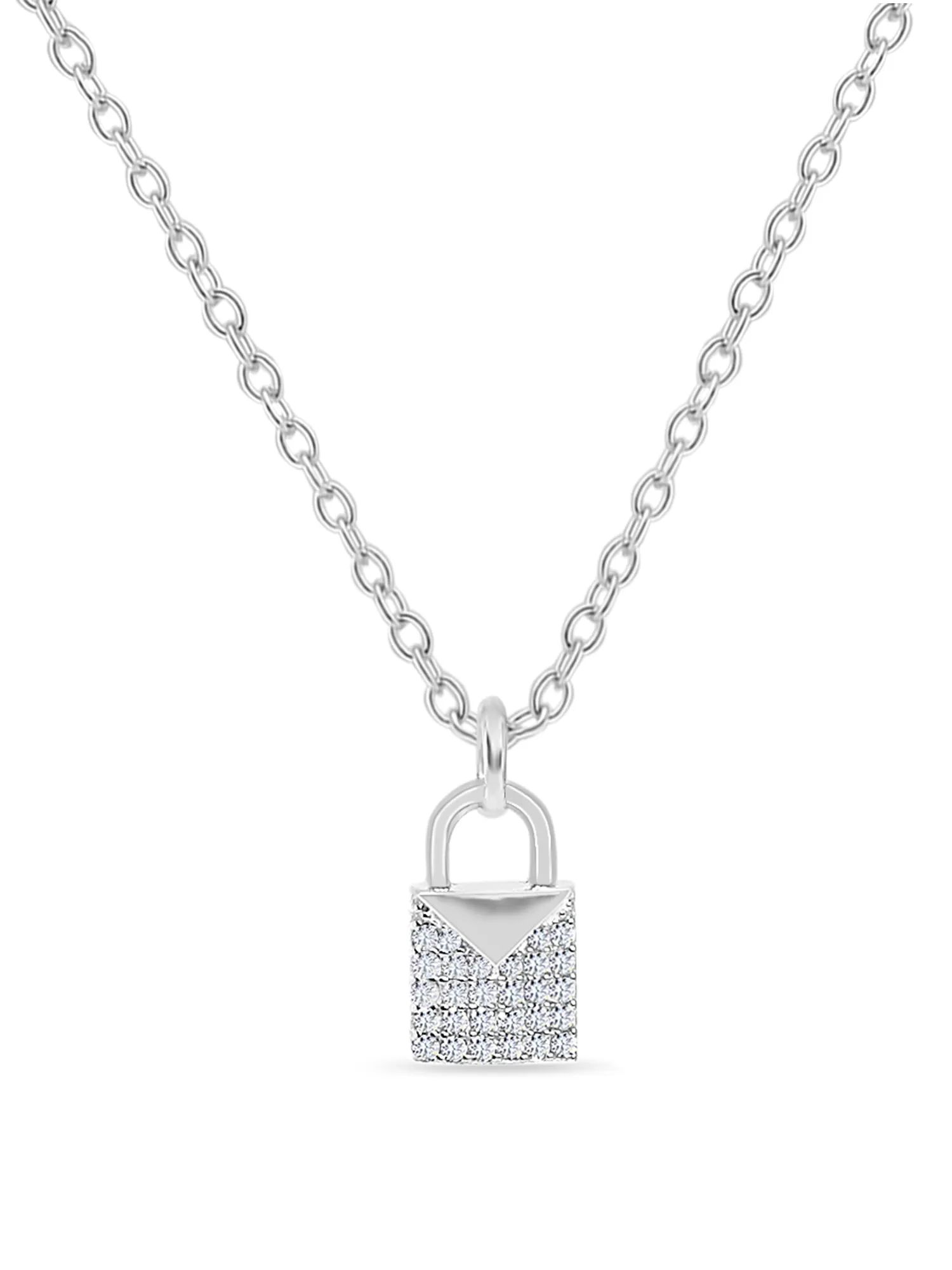 Lock Design Pendant With 18 Chain