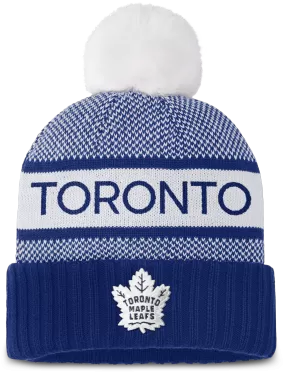 Maple Leafs Fanatics Women's 2023 Authentic Pro Rink Cuffed Pom Toque