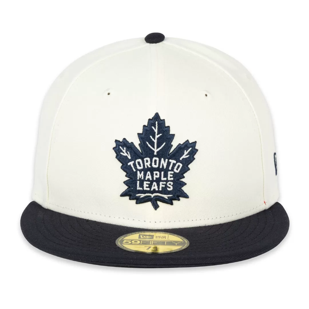 Maple Leafs New Era Men's 59FIFTY Prim Logo Fitted Hat - NAVY