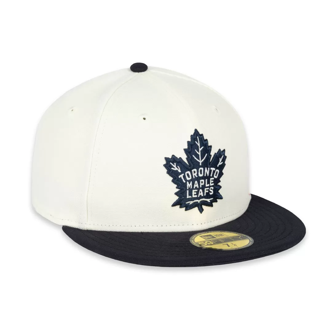 Maple Leafs New Era Men's 59FIFTY Prim Logo Fitted Hat - NAVY