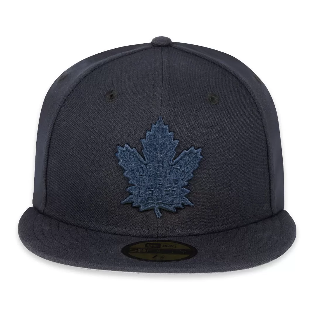 Maple Leafs New Era Men's 59FIFTY Tonal Prim Logo Fitted Hat - NAVY