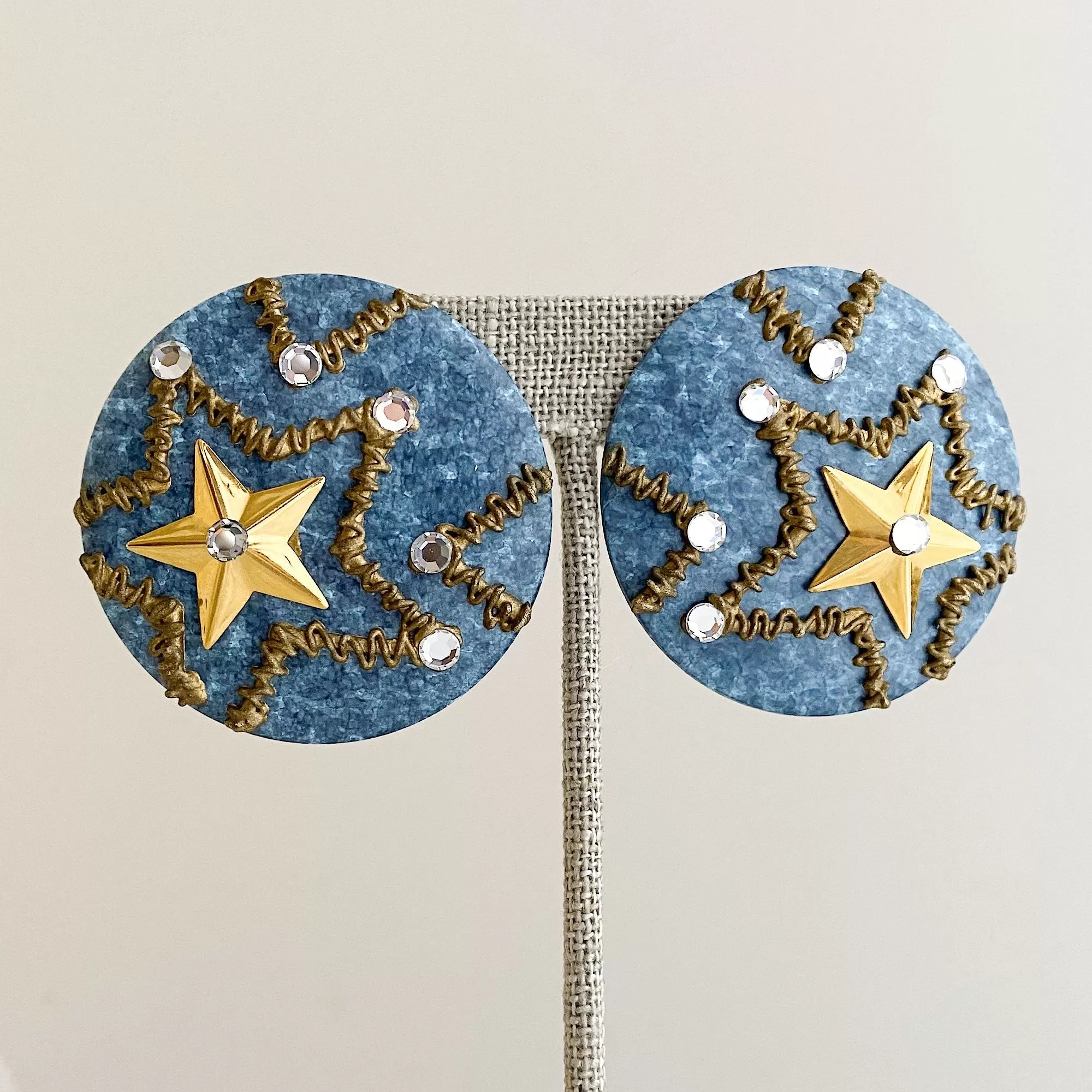 MICHELLE 1980's blue star studs