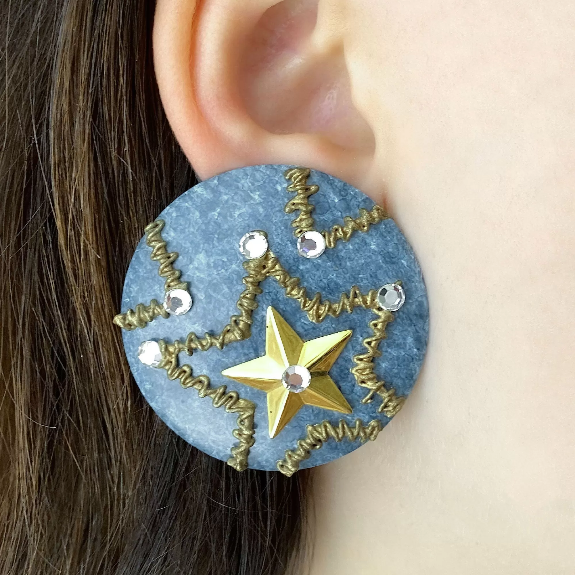 MICHELLE 1980's blue star studs