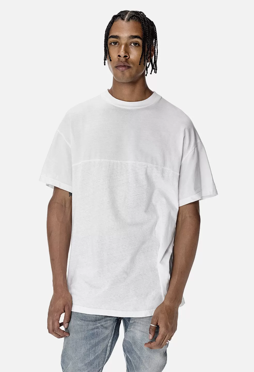 Mock Panel Tee / White