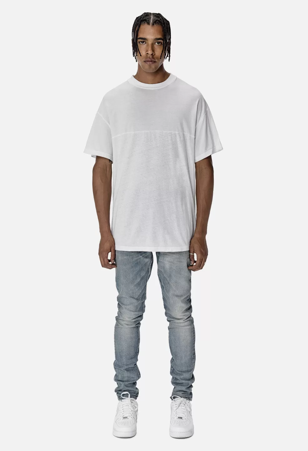 Mock Panel Tee / White