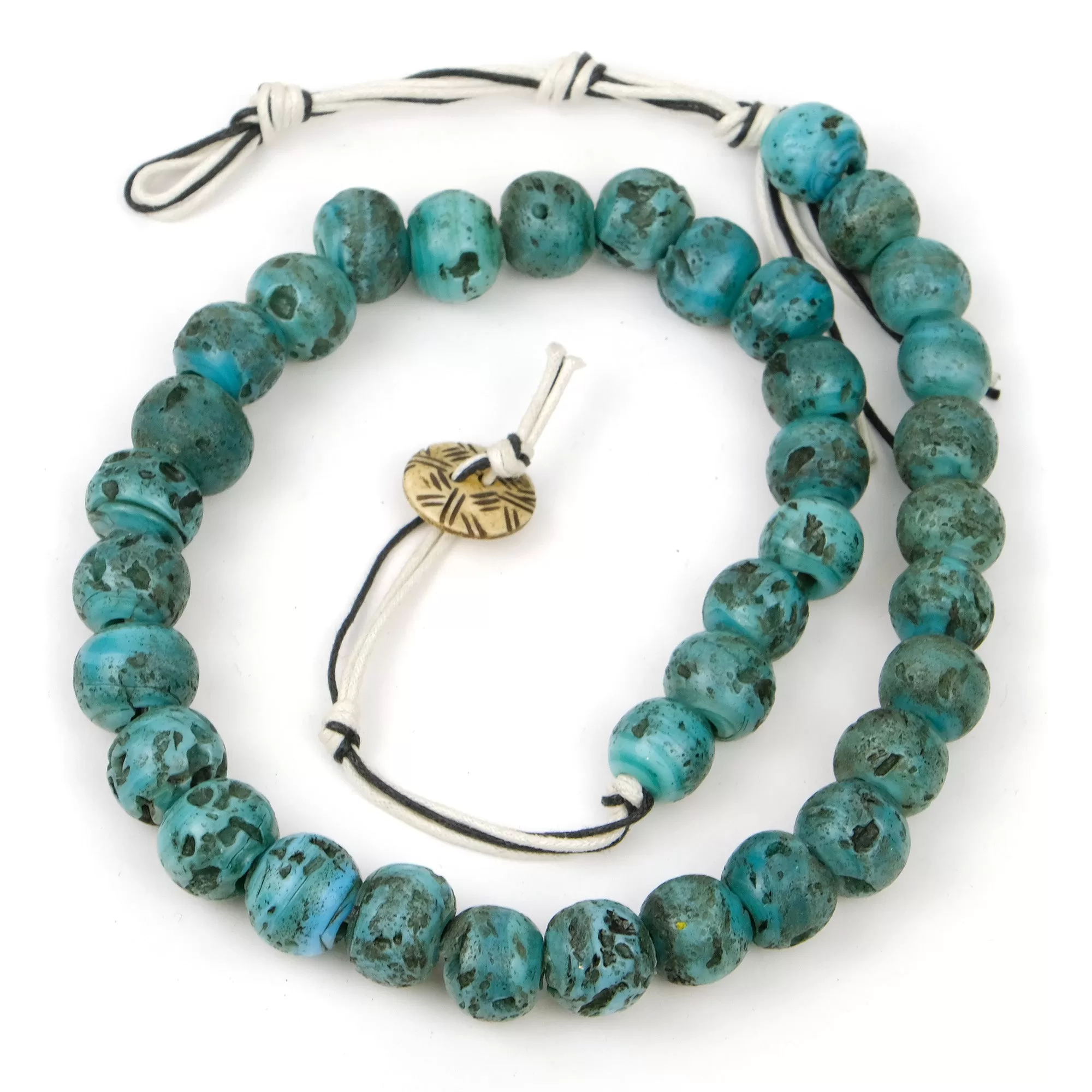 Naga Heirloom Turquoise Round Strand