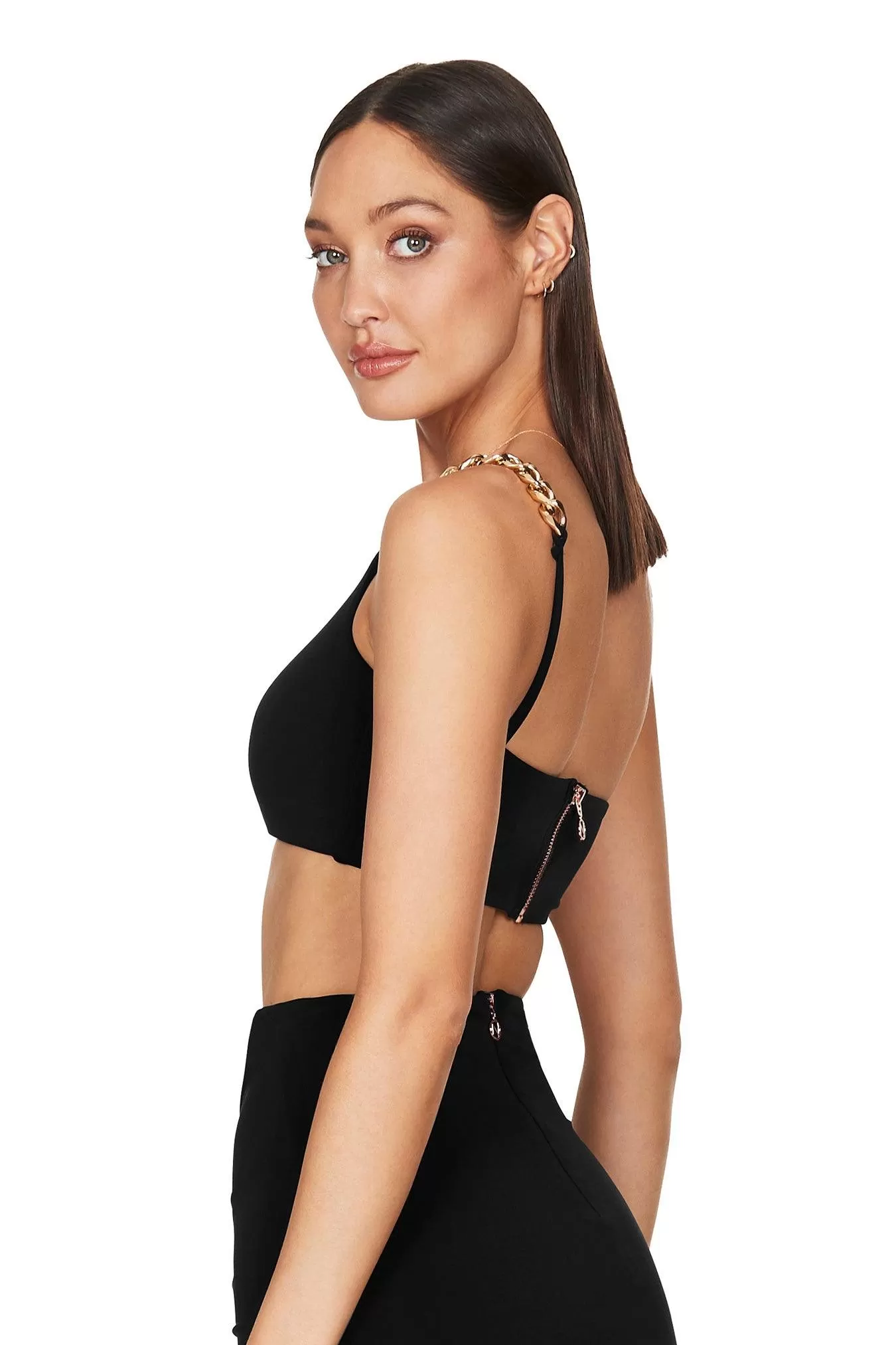 Nookie Alyssa Chain Crop - Black