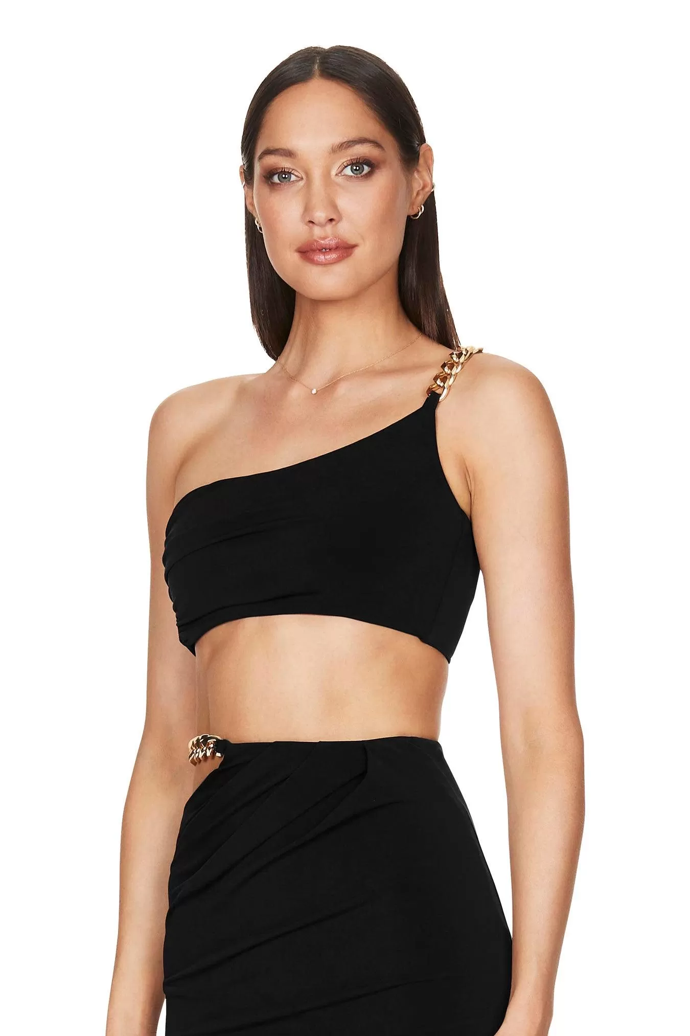 Nookie Alyssa Chain Crop - Black