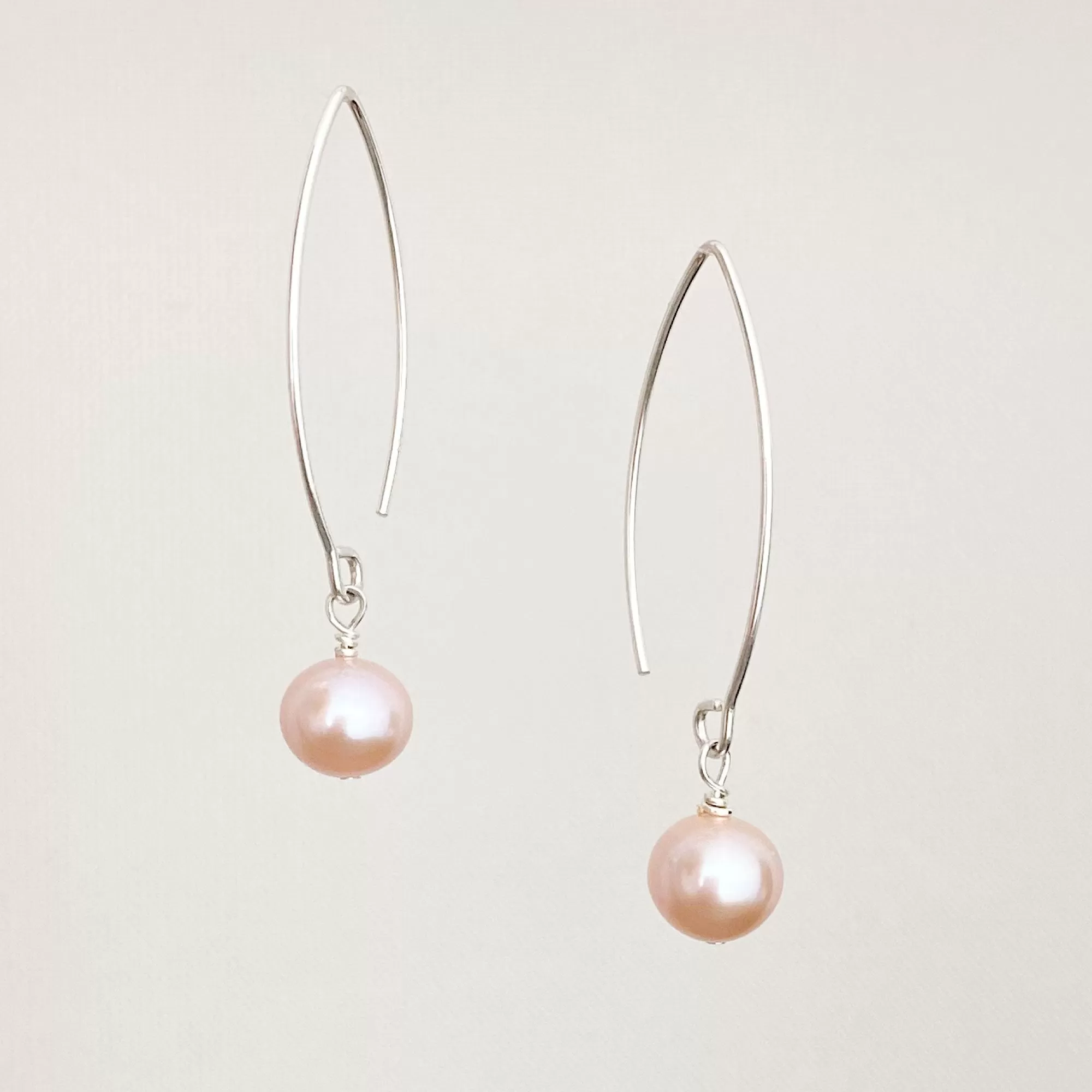 NYAH pink freshwater pearl sterling earrings