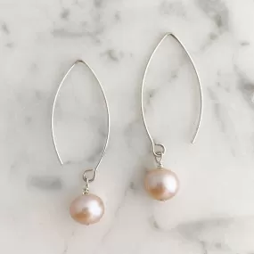 NYAH pink freshwater pearl sterling earrings