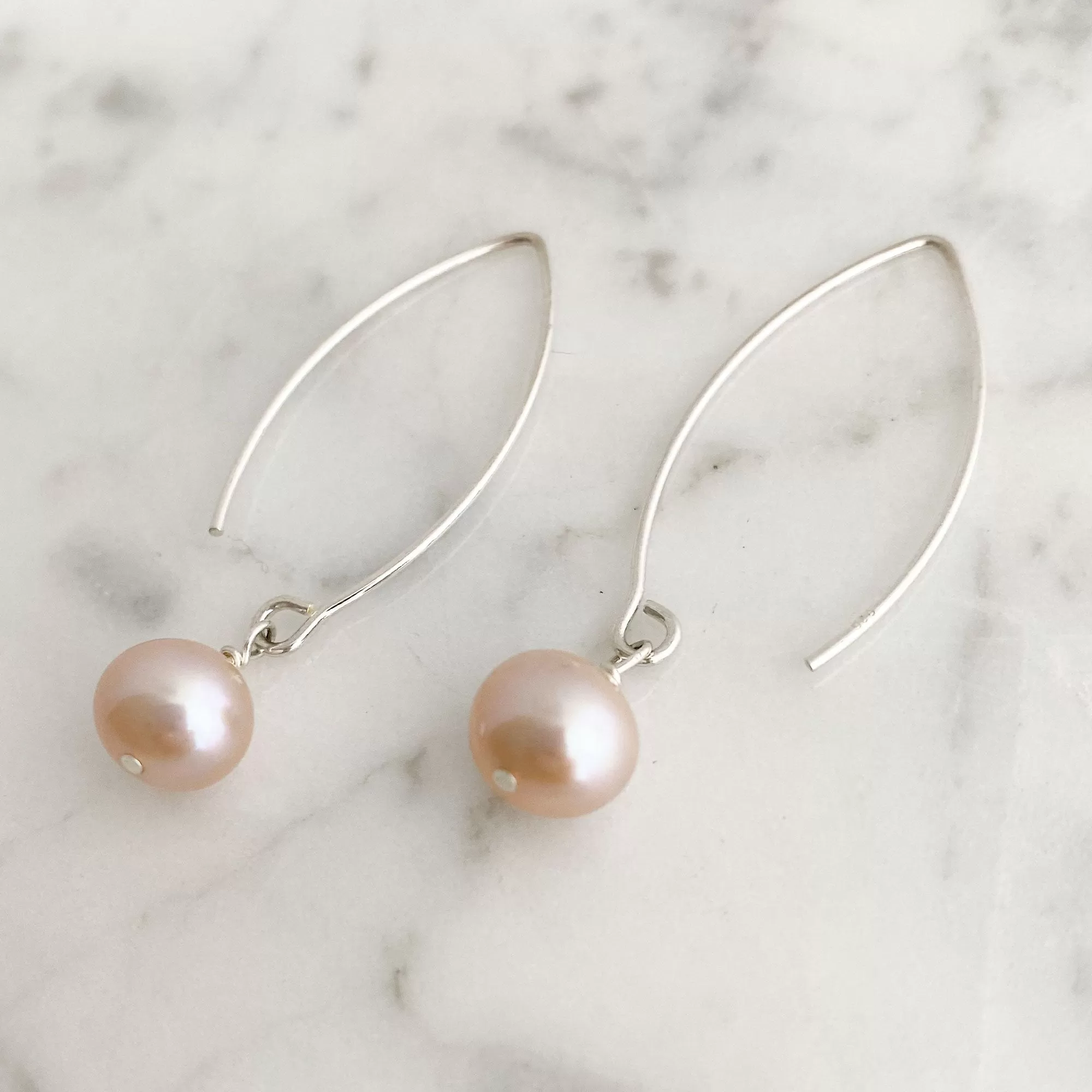 NYAH pink freshwater pearl sterling earrings