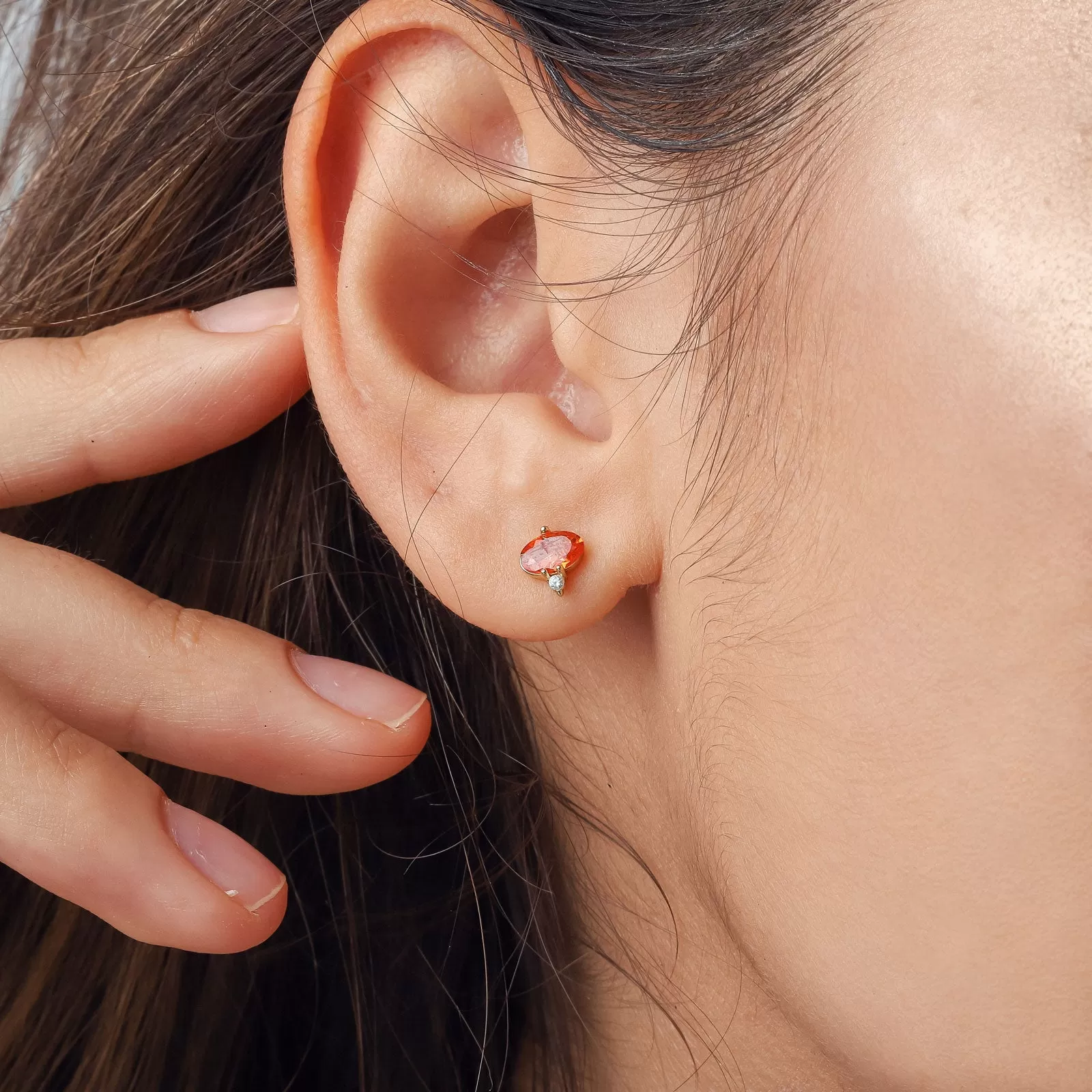 Orange Summer Stud Earrings