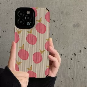 Peach Fruit Cute Phone Cases For iPhone 14, 13 Pro Max, 12, 11, XS Max, XR, X, 7, 8 Plus, SE