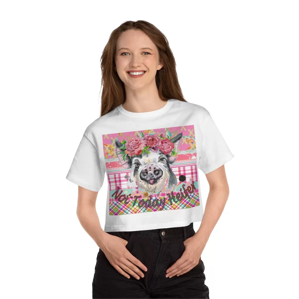 Pink Calypso Piggy Cropped T-Shirt