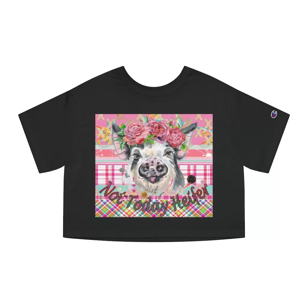 Pink Calypso Piggy Cropped T-Shirt