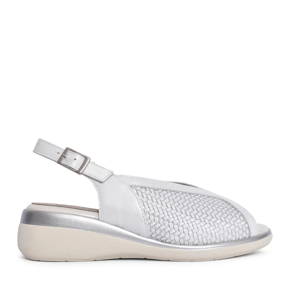 Pitillos Silver Peep Toe Sandal