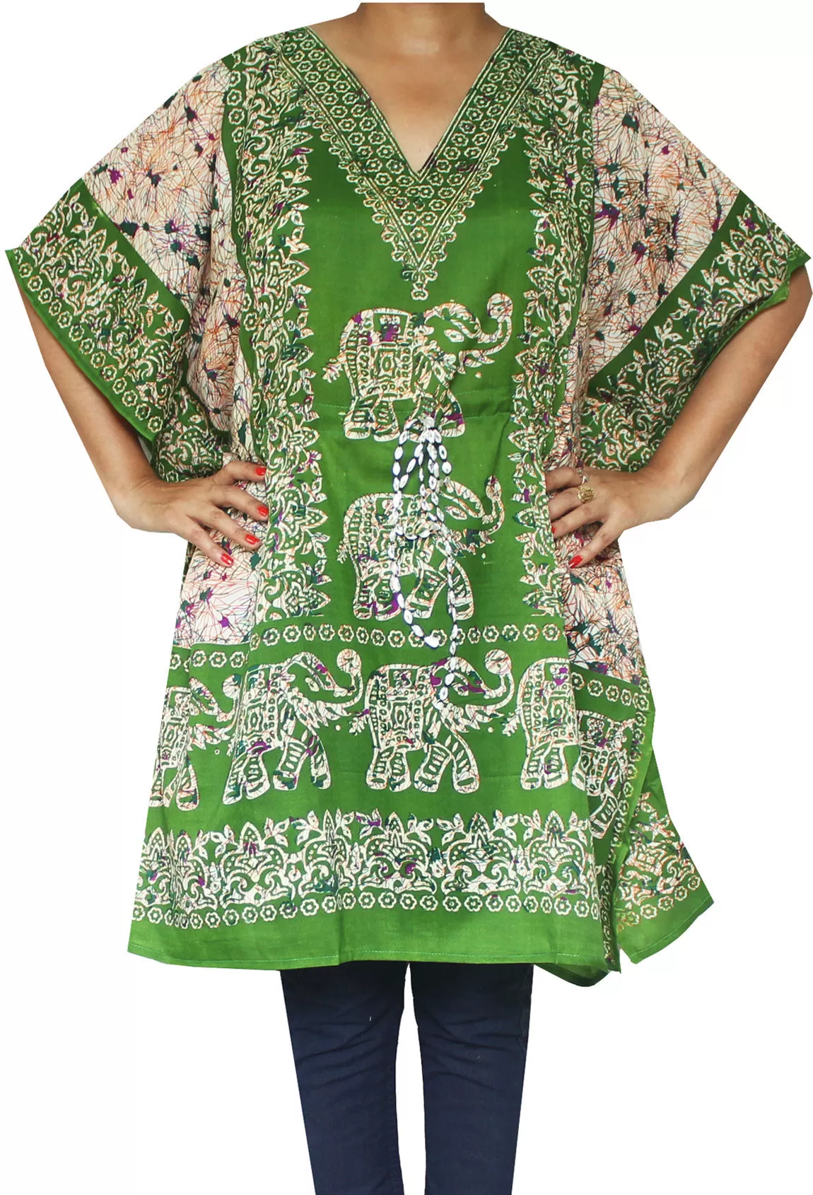 Printed Womens Caftan Tunic Beach Dress