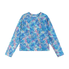 Rashguard Top (Size 7-16 Years)| Blue Abstract Print