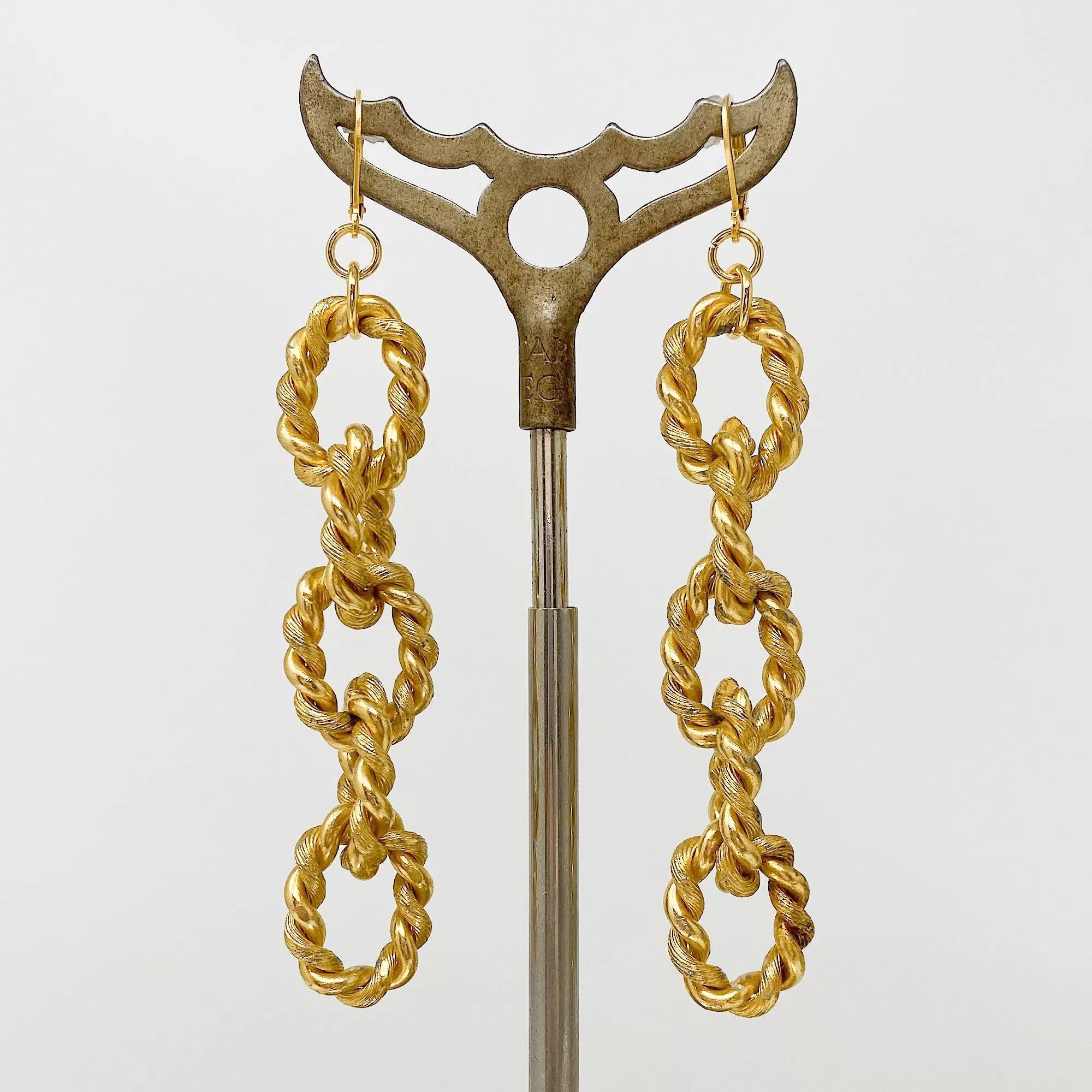 REYES statement gold chain earrings