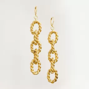 REYES statement gold chain earrings