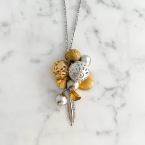 RILEY mixed metal charm necklace