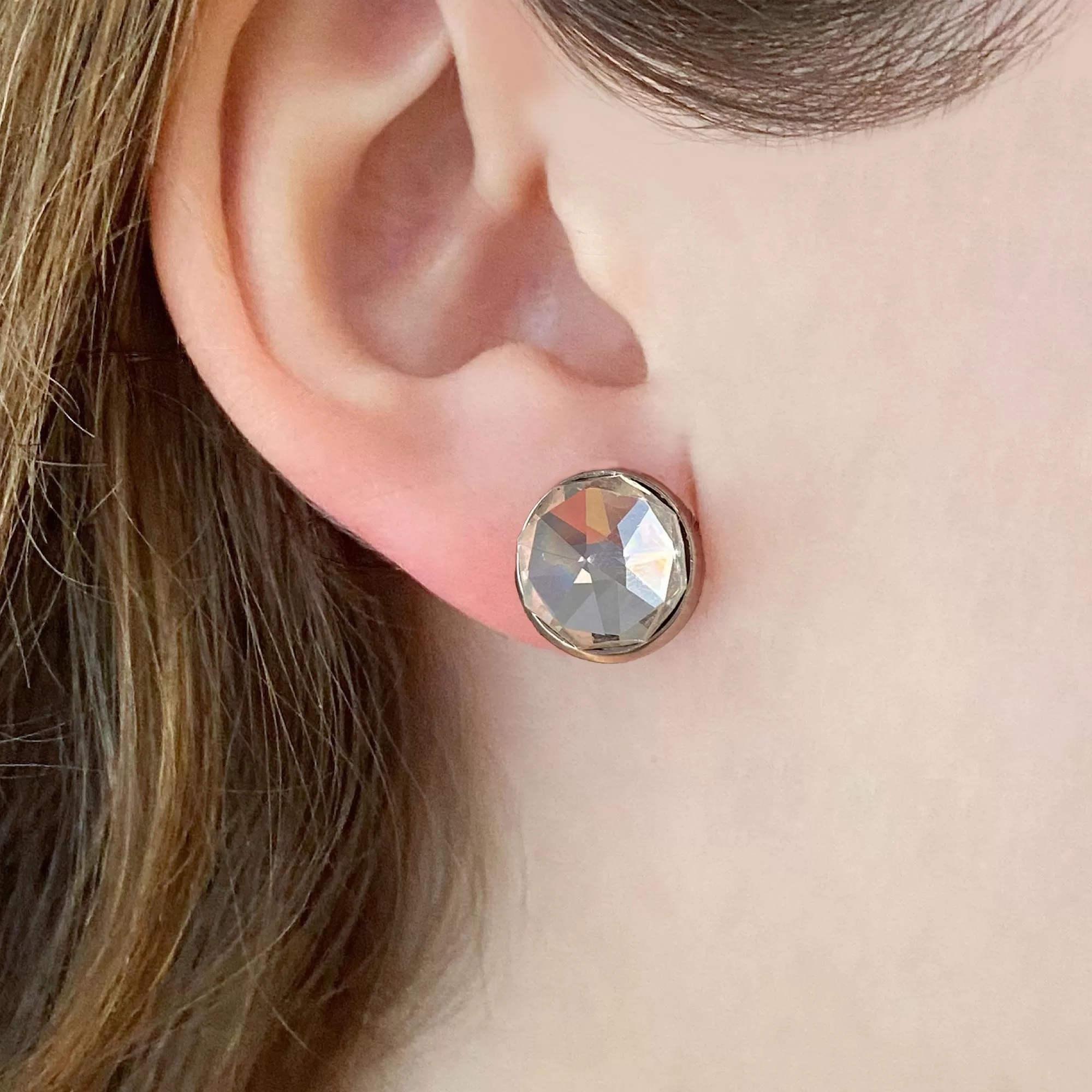 RONA faceted Czech crystal studs