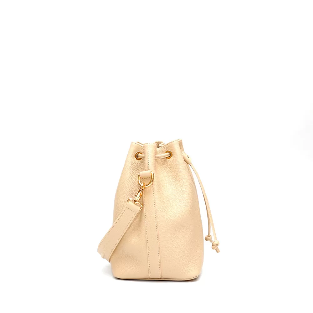 Secchiello Bianca in Pelle Beige