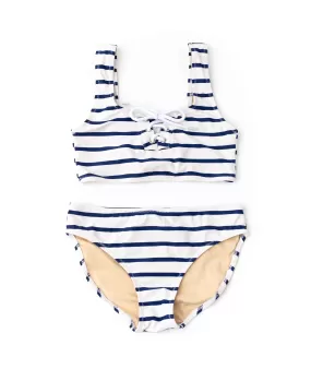 Shade Critters Girls Lace Up Bikini Nautical Stripe