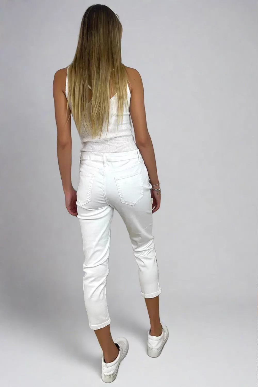 Silver Hardwear Cropped Summer Jeans