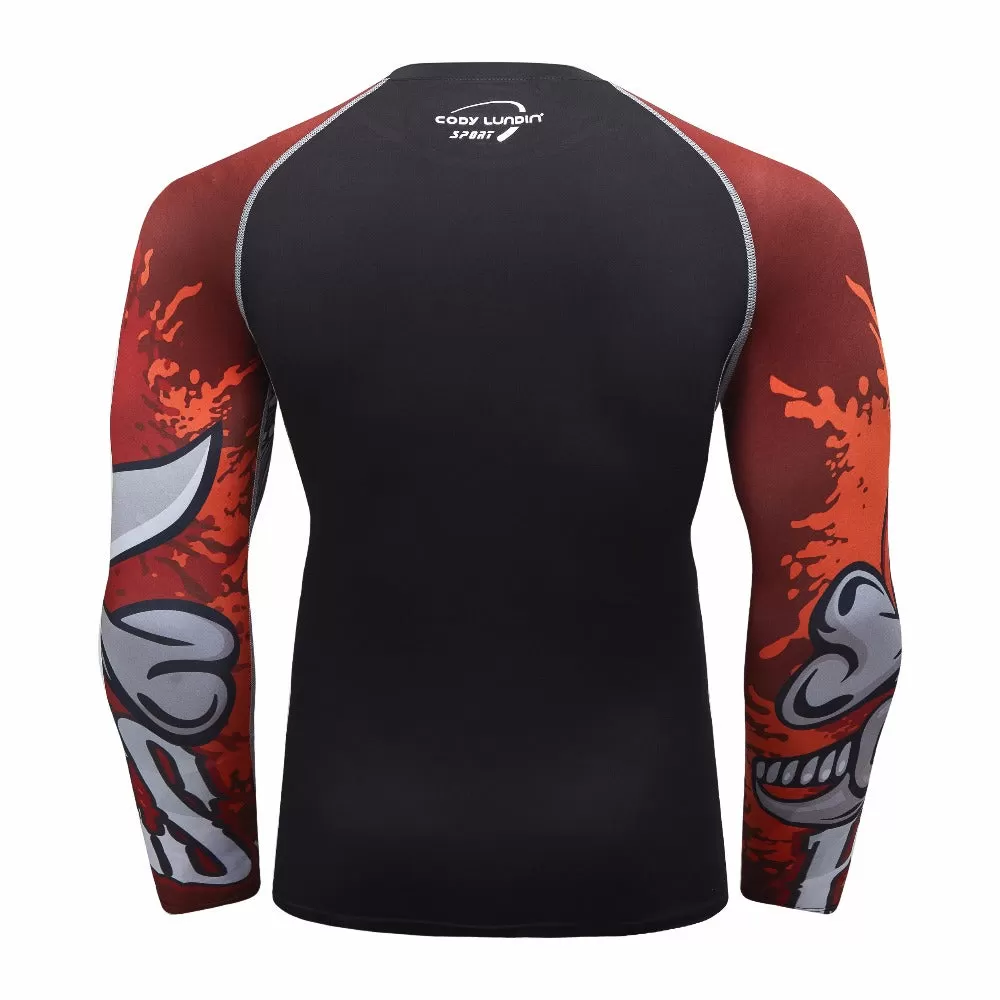 Skull Compression 'Pirates We Be' Elite Long Sleeve Rashguard