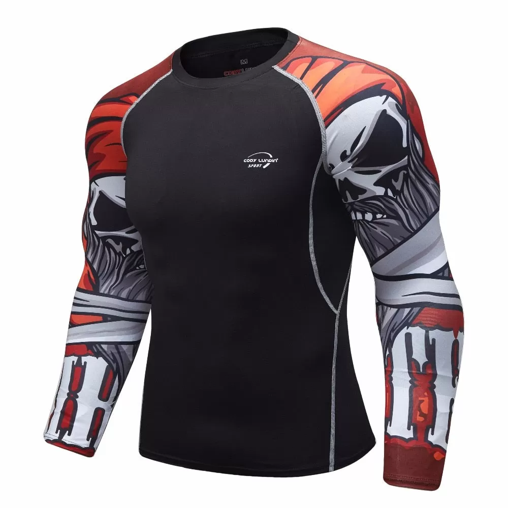 Skull Compression 'Pirates We Be' Elite Long Sleeve Rashguard