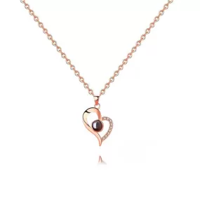 Sterling Silver Heart Necklace with Picture Inside