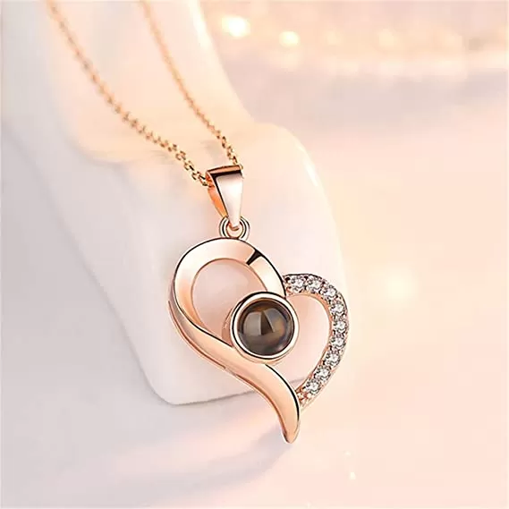 Sterling Silver Heart Necklace with Picture Inside