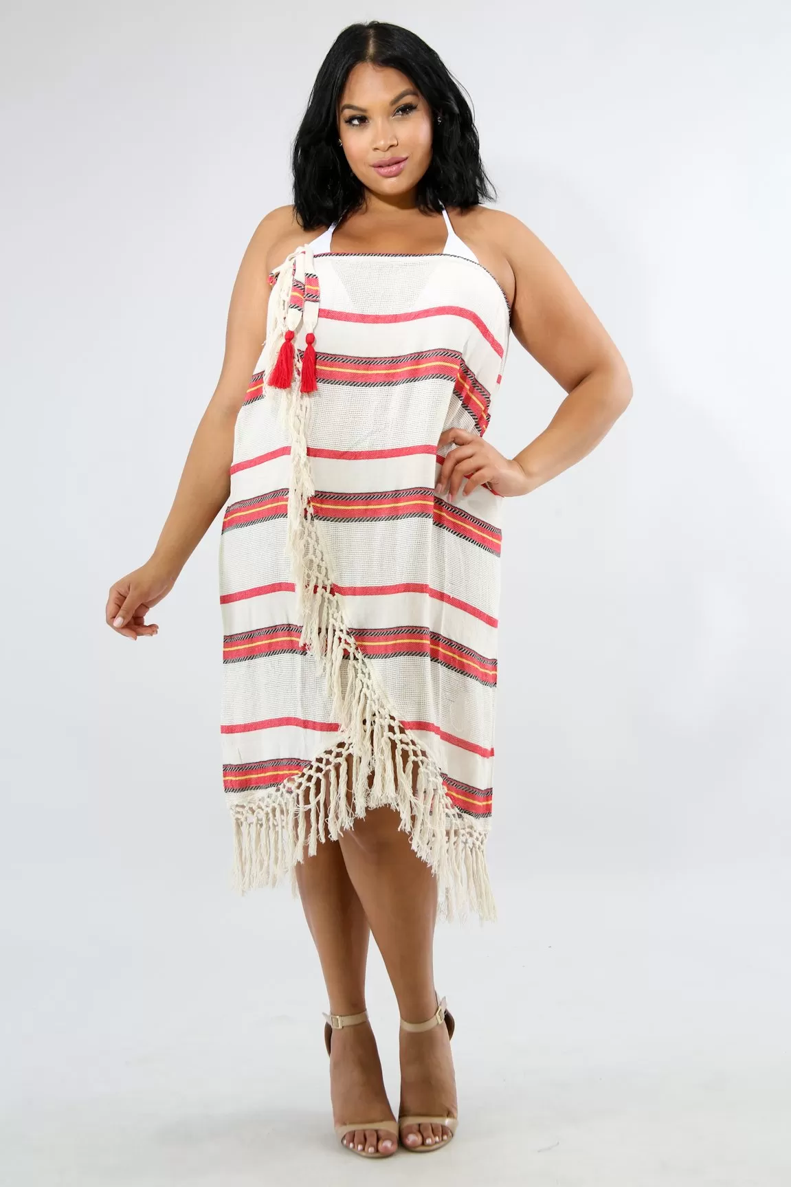 Tassel Printed Cover Up