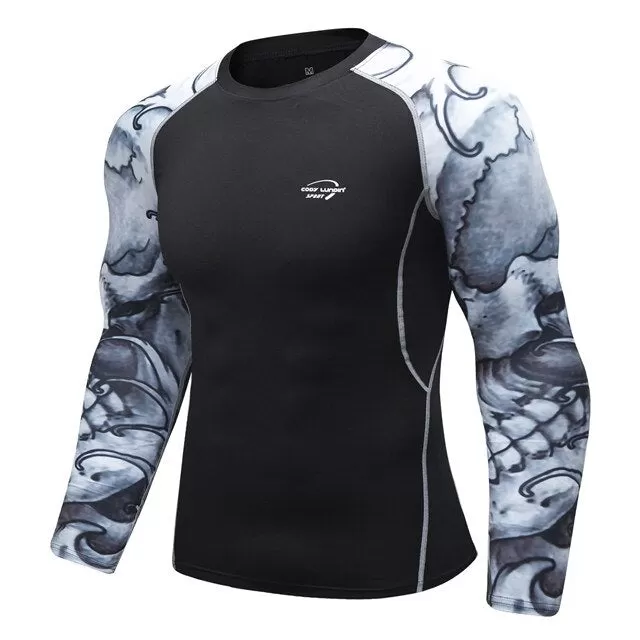 Tribal Compression 'Grey' Elite Long Sleeve Rashguard