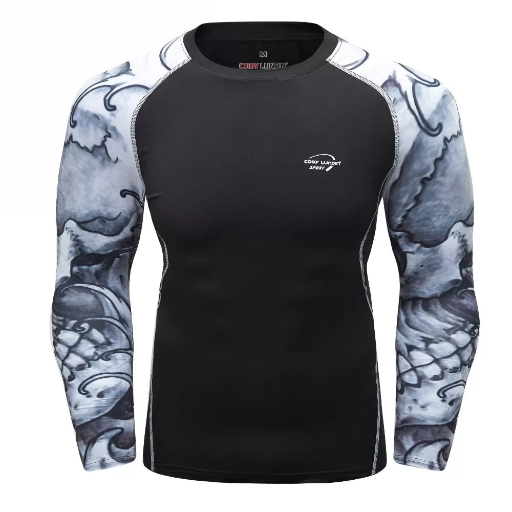 Tribal Compression 'Grey' Elite Long Sleeve Rashguard