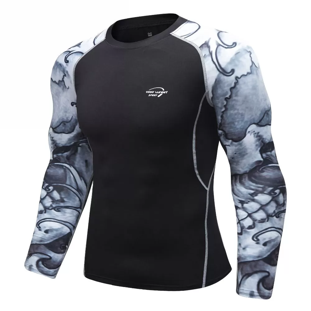 Tribal Compression 'Grey' Elite Long Sleeve Rashguard