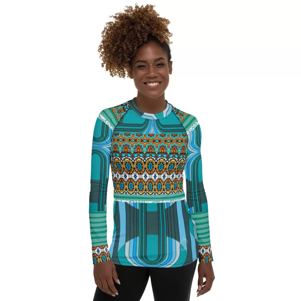 Turquoise Tonight Fashion Rashguard Top