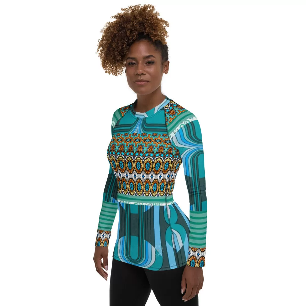 Turquoise Tonight Fashion Rashguard Top