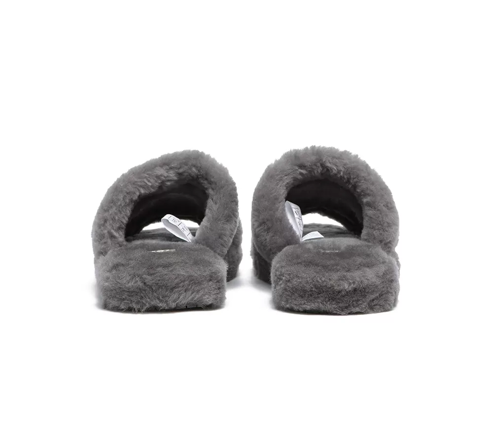 UGG Australian Shepherd Double Strap Fluffy Slides Women Jessica