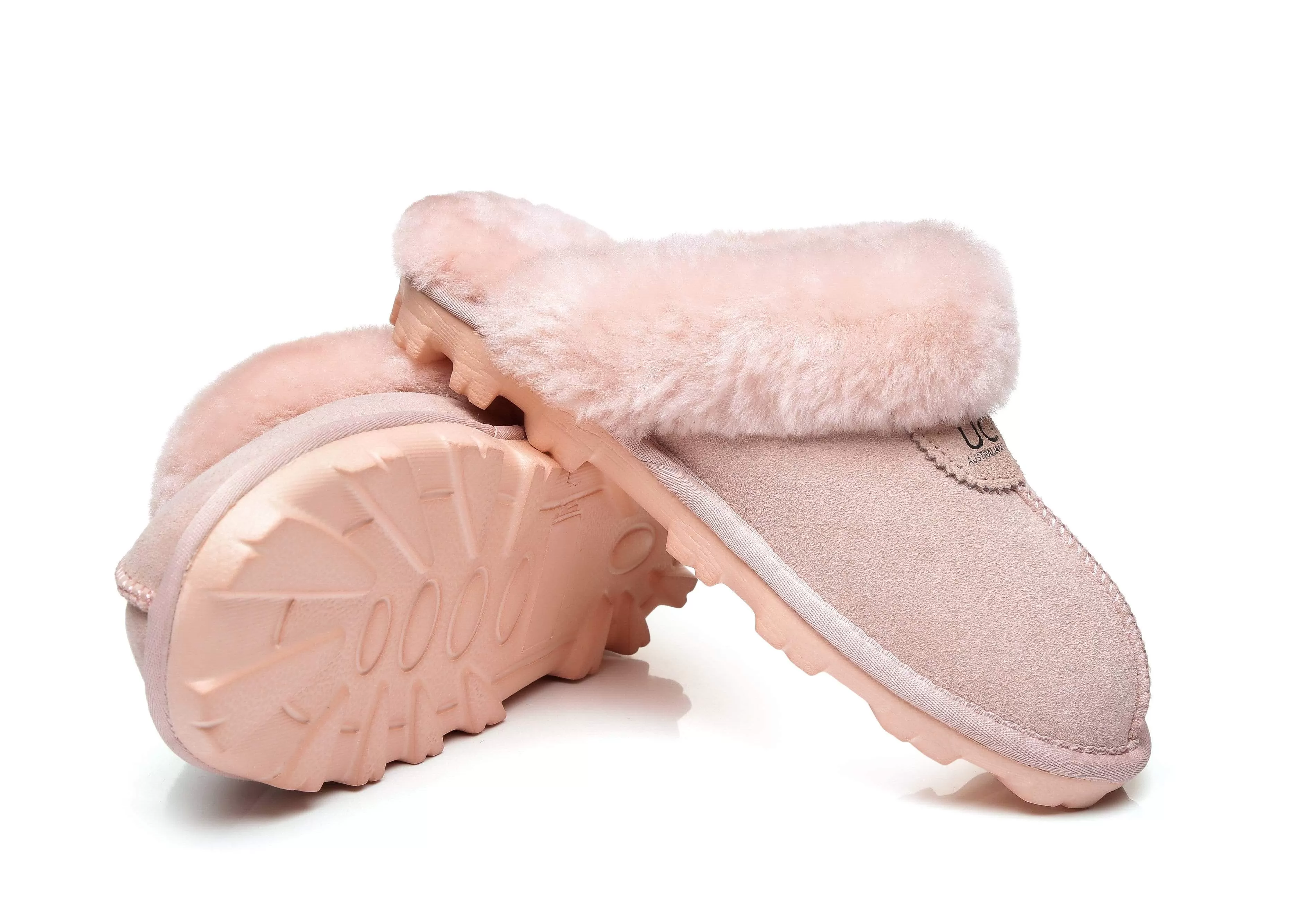 UGG Australian Shepherd Women Slippers Premium Australia Sheepskin Wool Waffle Scuff