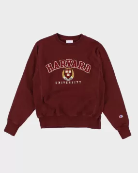 Womens Burgundy Champion Harvard Embroidered Sweatshirt - S